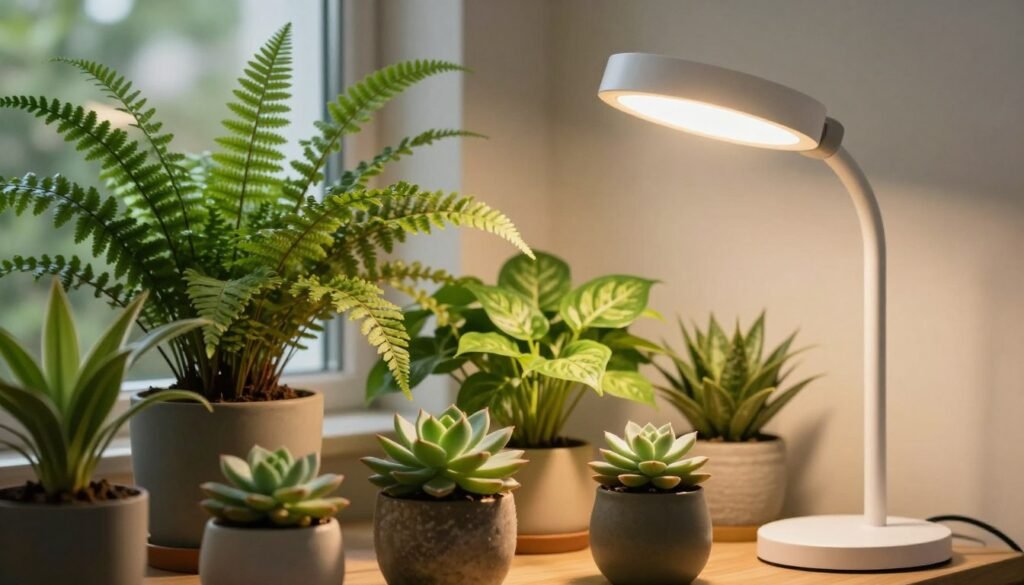 luminárias para plantas em ambientes internos