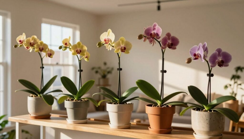 rega de orquídeas em vaso