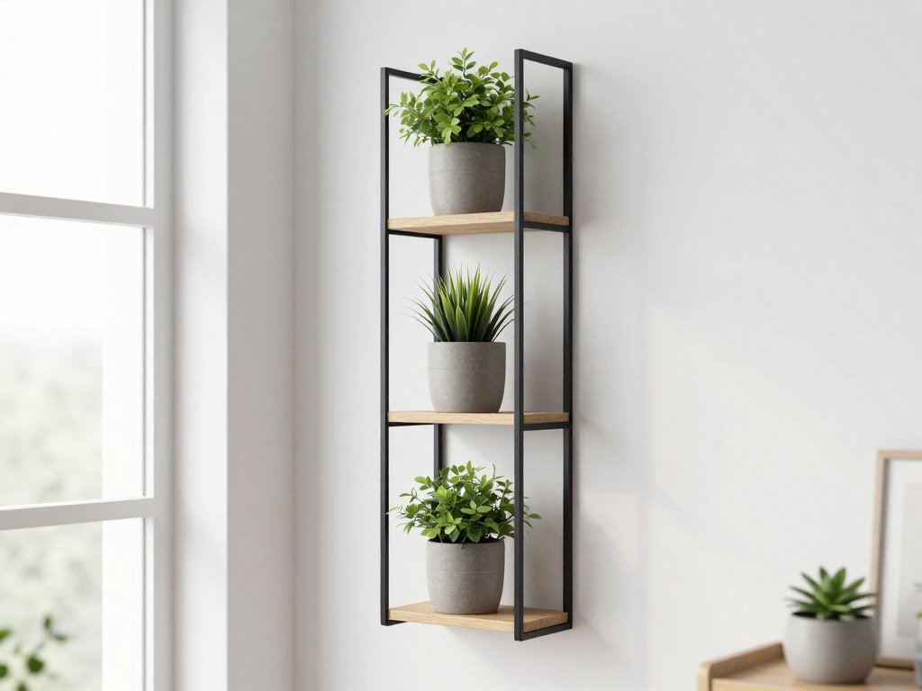 suporte para vasos de plantas de parede vertical em apartamento