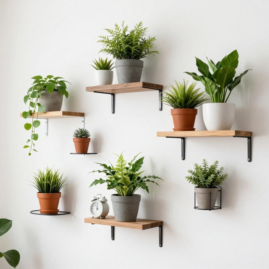 suportes de parede para vasos de plantas em apartamento