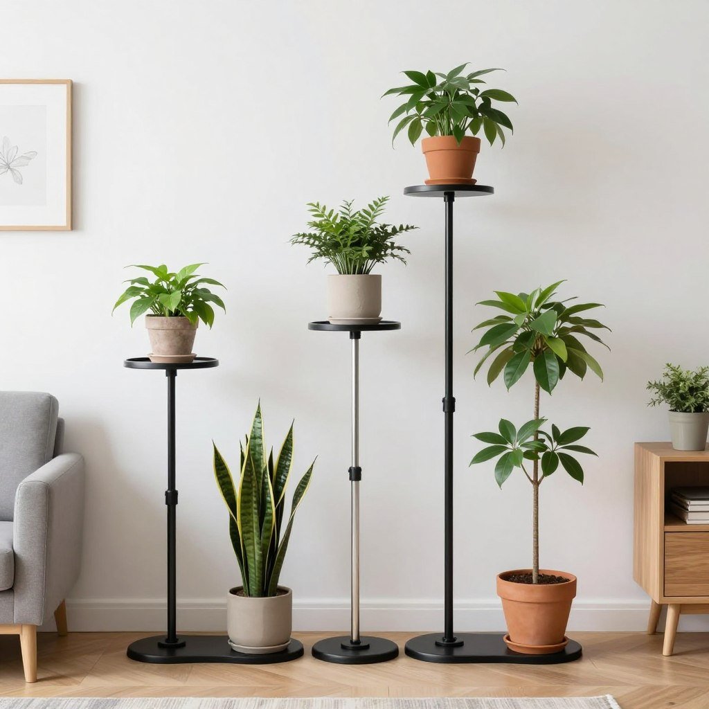 suportes extensíveis para vasos de plantas em apartamento