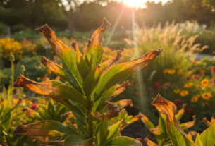folhas marrons nas pontas
