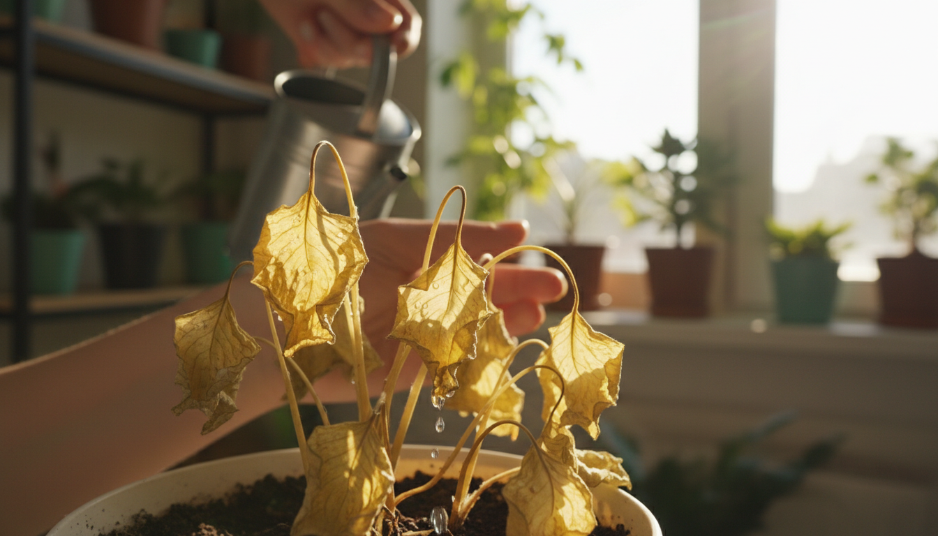 planta murcha mesmo regando