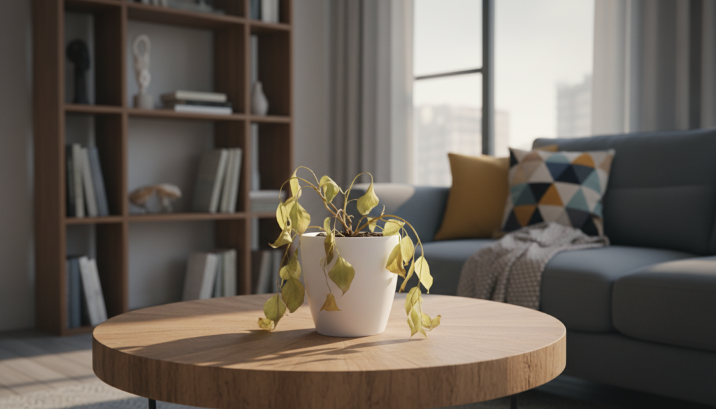 planta murcha em apartamento