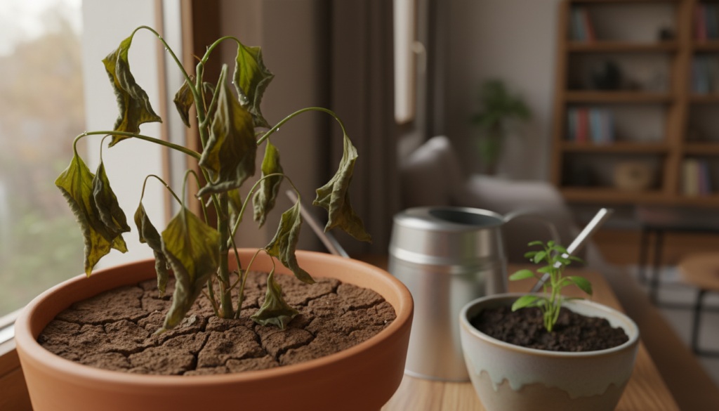 planta murcha mesmo regando