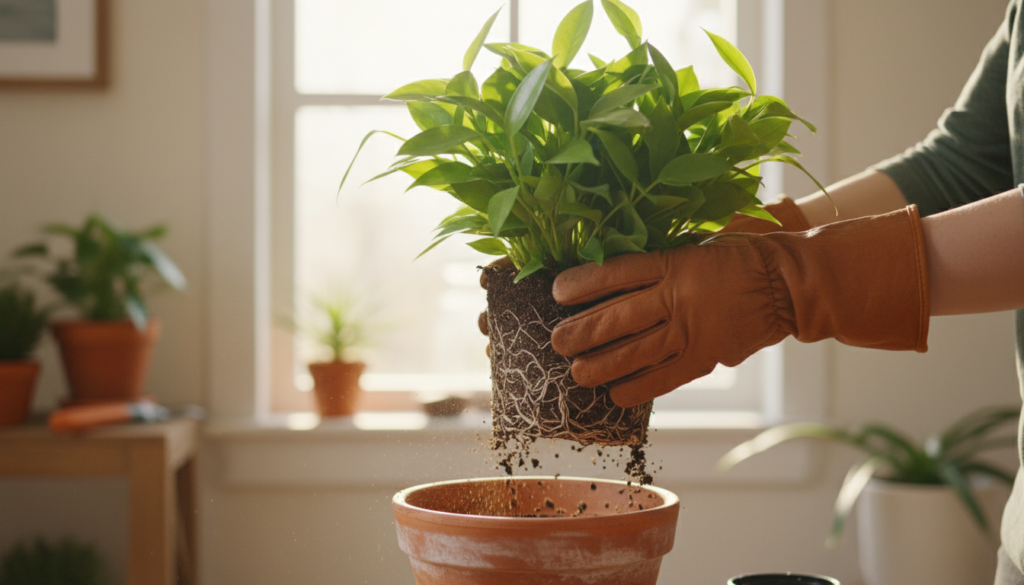 trocar vaso da planta