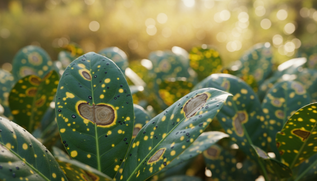 manchas nas folhas das plantas