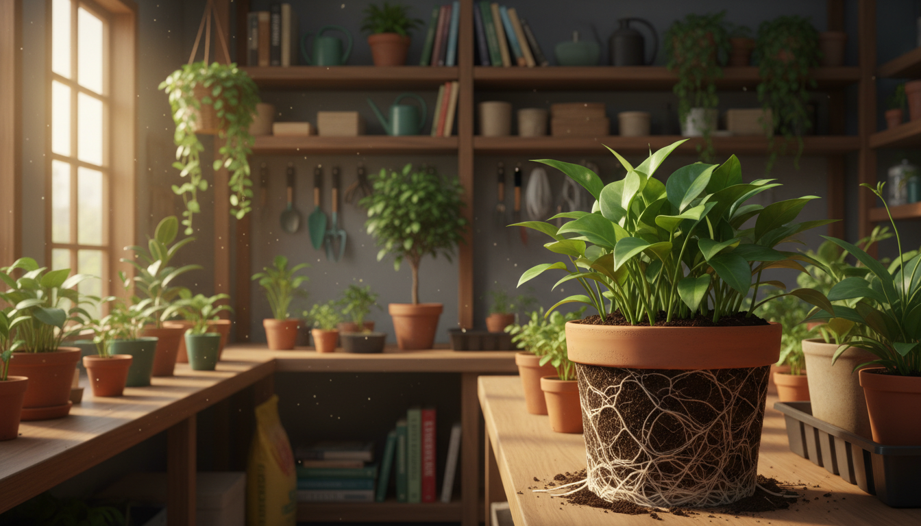 planta não cresce em vaso dentro de casa